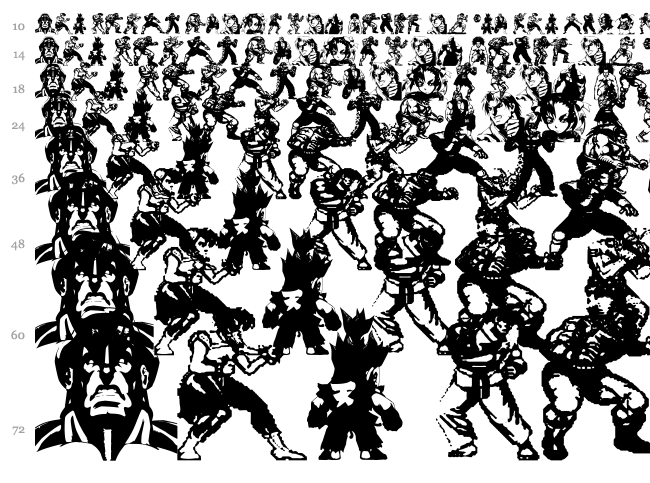 Super Street Fighter Hyper Fonting font waterfall